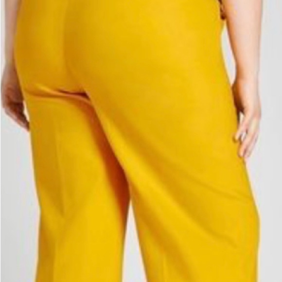 Lane Bryant Yellow The Laney Wide Leg Crop - Picture 2 of 6